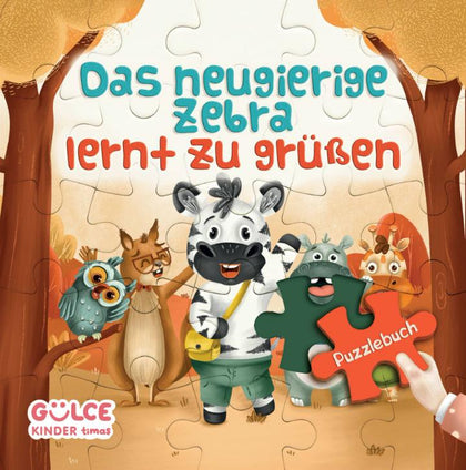 Das neugierige Zebra lernt zu Grüßen